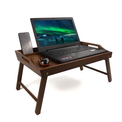 China Modern Computer Laptop Desk Bamboo Wood Portable Wine Table for sale