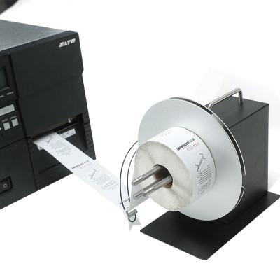 China Automatic food label rewinder roll up barcode sticker label rewinding machine for sale