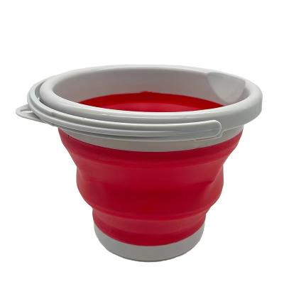 China Sustainable Portable Collapsible PP Squeeze Silicone Seal Bucket Plastic Collapsible Cleaning Bucket for sale