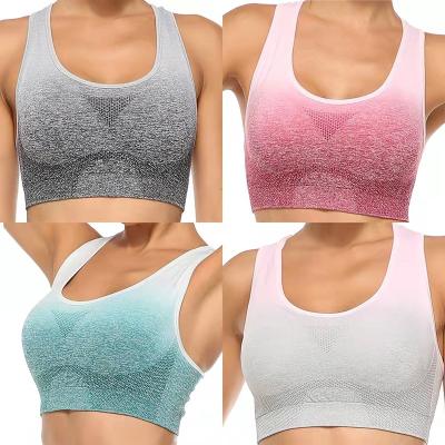 China Outdoor sports gradient yoga clothes pantyhose sports nylon elastic seamless bra sets top set wholesale for sale