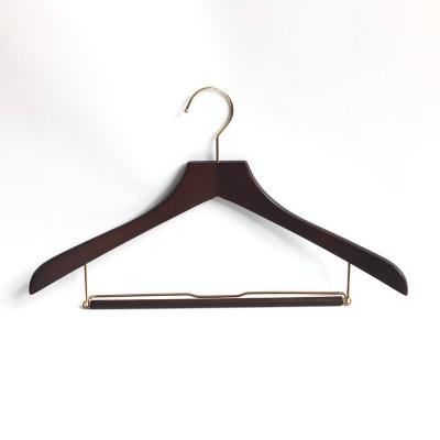 China CLASSIC High Quality Japanese Garment Hanging Wooden Suits Hanger With Sliding Bar for sale