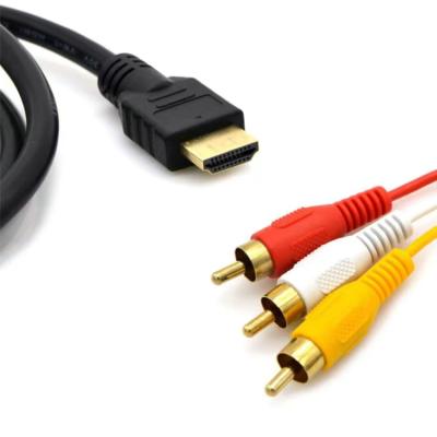 China Camera PVC1.5m Hdmi To RCA Converter Cable AV Compound Cable HDTV To AV Video Audio Cable For TV DVD for sale