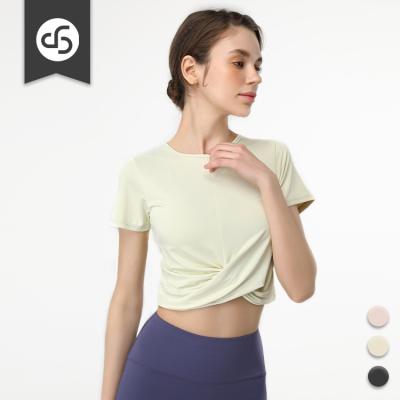 China Breathable Wholesale Active Wear Woman Short Sleeve Tops Fashionable Shirt In Stock Crop Women T-shirt Crop Tops for sale