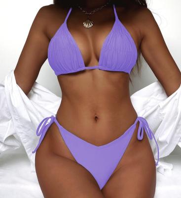 China Breathable Simple Color Bikini Swimsuit Swimwear Sexy Beach Wear for sale