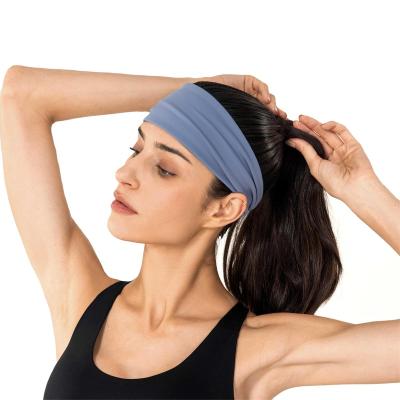 China Sweat-absorbent Women Headband Knot Elastic Cross Top Hair Bands Girls Sports Yoga Headband Nylon Hair Accessories Twisted Turban Headwrap for sale