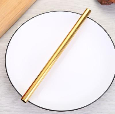 China Custom Metal Smoothie Hose Beverage Beveled Logo Reusable Drinking Straws for sale