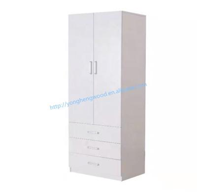 China Handmade Half Hanger Half Shelf Bedroom Wardrobe Two Door Wardrobe for sale