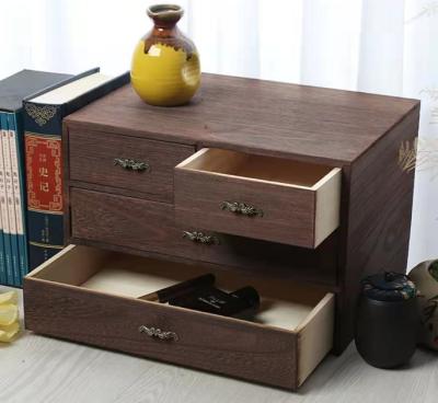 China Europe Customized Storage Box Multifunctional Desktop Drawer Solid Wood Storage Box for sale