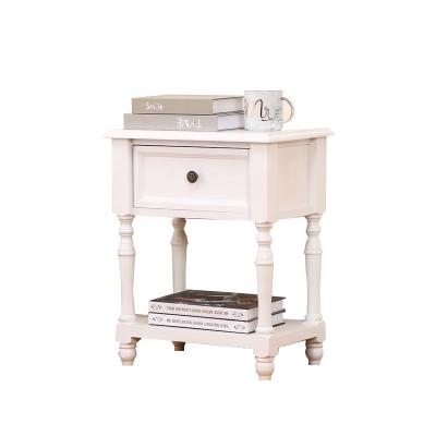 China Wholesale extendable American style old retro white wooden drawer bedside table for sale