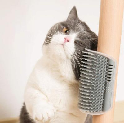 China Cheap Stocked Pet Grooming Brush Comb Cat Groomer Self Groomer Wall Corner Massage Comb Brush for sale