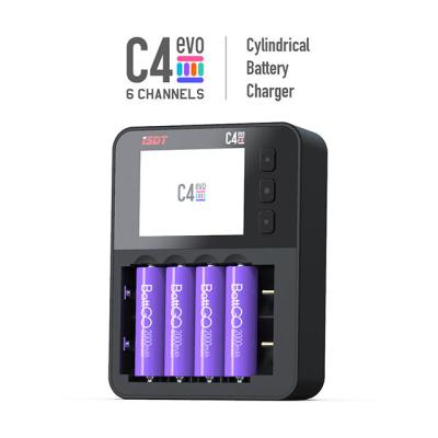 China ISDT C4EVO 36W IPS Standard Battery LCD Display Smart Charger with Type-C QC3.0 Output for AA AAA NiMH Nicad & Li-ion Battery Independent Fast Charging for sale