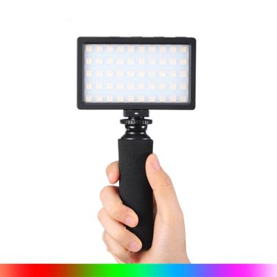 China Mini Rechargeable On Camera Light Portable RGB LED Video Light Dimmable 3200K-5600K Dimmable for Vlog YouTube Video MT-50RGB for sale