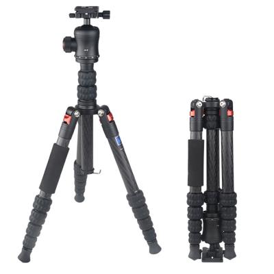 China Professional lightweight compact carbon fiber camera tripod reflex tripod with ball head and quick release plate for camera for sale