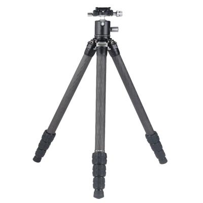 China Professional Digital Camera Lightweight Carbon Fiber Portable Heavy Duty Camera Tripod with Low Profile Ballhead for Bird Photography Shooting for sale