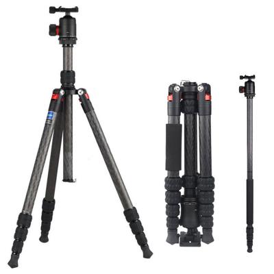 China DSLR Digital Camera Camera Tripod 2 in 1 Carbon Fiber Compact Lightweight Tripod with Panorama Ball Head for DSLR Camera Vlog Travel Work for sale