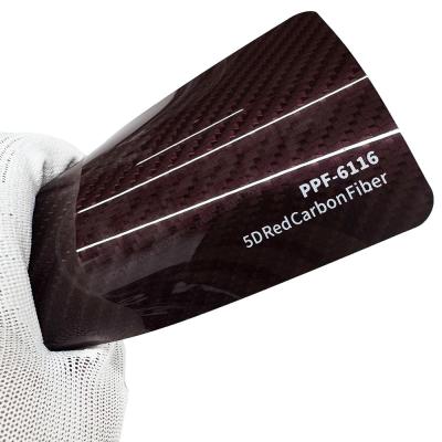 China PPF-6116 Red Carbon Fiber Paint Protection Film PPF 8mil Color PPF for sale