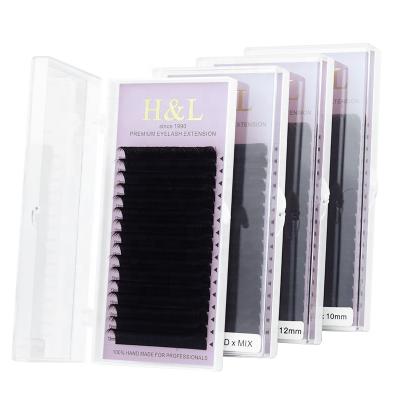 China Natural Long Song Lashes Premium Korean Thin Eyelash Extensions Strips Super Soft PBT Fan Automatic Easy Lashes for sale