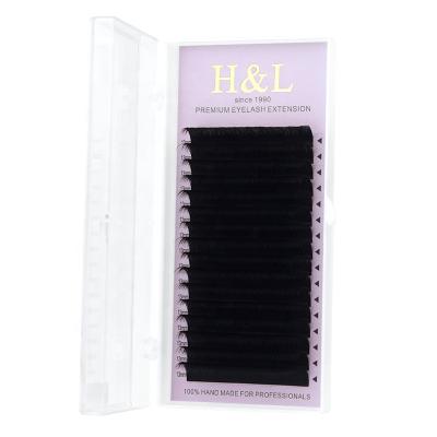 China Long Double Volume Double Strips Natural Handmade Thin Eyelash Extensions Super Soft Automatic Easy Lashes for sale