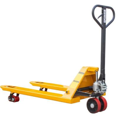 China Custom Fast Lifting 2t Hydraulic Pump Oil Drum Maintenance-free Leak-proof Manual Hand Pallet Truck With Nylon Wheels for sale