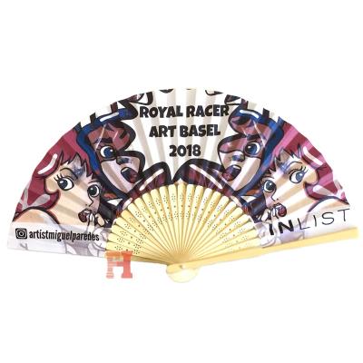 China Europe customized durable hand printed wedding paper fan for sale for sale