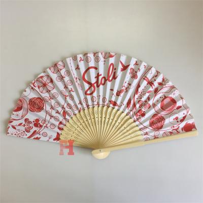 China Beautiful Customized Handmade Colorful Europe Folding Hand Portable Paper Fan for sale