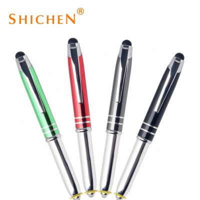 China office & School pen 3 in 1 light pencil and led light pen for promotional with led pen light touch metal for sale