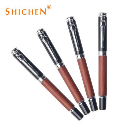 China office & School Pen High Quality Metal Pen With Logo Metal Material Red Wooden Pen for sale