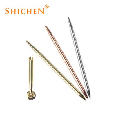 China office & Promotional School Pen Wholesale Stationery Hot Sale Metal Table Desk Pen Gold and Silver Stand Pen for Bank for sale