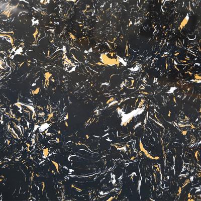 China Good quality polished black artificial marble slab on sale for sale