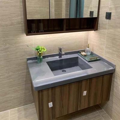 China Factory Direct Sale Gray Marble Low Price Bathroom Vanity Tops Factory Polished Artificial Marble for sale