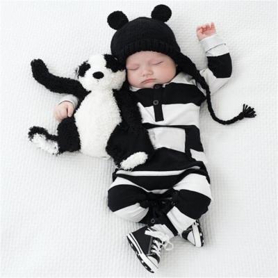 China Baby Boy Smart Casual Cute Newborn Girls Cotton Romper Overalls Jumpsuit Outfit Striped Clothes for sale