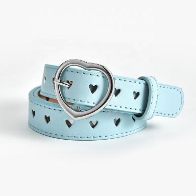 China ALLOY Kids Faux Leather Belt Kids Heart Hollow Cut Out Cute Belts for sale