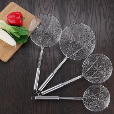 China Kitchen Viable Food Strainer Stainless Steel Spider Oil Food Strainer Stainless Cooking Sieve for sale