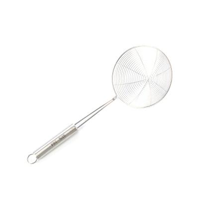 China Viable SUS Deep Fryer Spider Colander Pocket Skimmer Deep Fryer Stainless Steel Sieve Food Sieve for sale