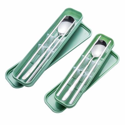 China Camping Sustainable Travel Food Grade Cutlery Portable Flatware Set Stainless Steel Picnic Flatware Travel Utensils With Case for sale