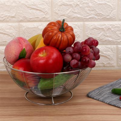 China Food Grade Wire Fruit Vegetable Storage Basket Metal Round Basket Stainless Steel Sustainable Fruit Basket for sale