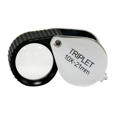 China Small Gemological Tools Daily Used High Quality Handheld Triplet 10x Wolf 21mm Pocket Optics Lens Magnifier Fable Mark for sale