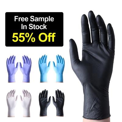 China Manufacturer Powder Free Touchscreen Disposable Examination Nitrile Touchntuff Black Blue Lab Gloves for sale