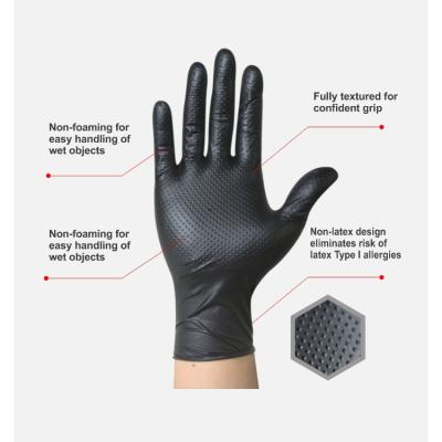 China Large Black Thickened Caring Mechanics Glove Tattoo Mechanics Mix Disposable Nitrile Gloves Hair Dye Gloves for sale