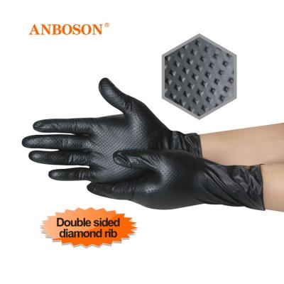 China Anboson 10 Mil Nitrile Examination Gloves Disposable Gloves S Medical Powder Free Nitrile Glove Nursing Black for sale