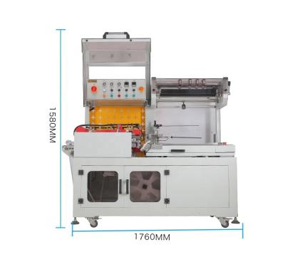 China QL-5545+SM-4525 L-TYPE Automatic Food Sealing And Cutting Machine With Wrapping Heat Shrink Wrapping Machine for sale