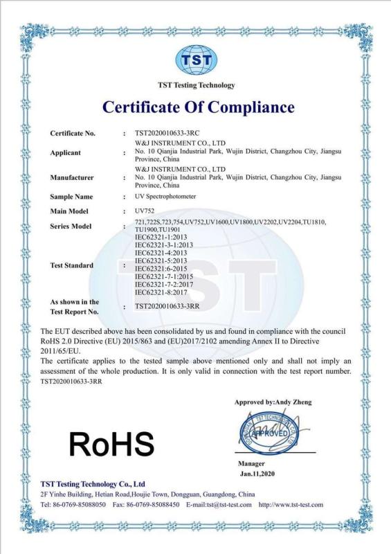 RoHS - Changzhou W&J Instrument Co., Ltd.