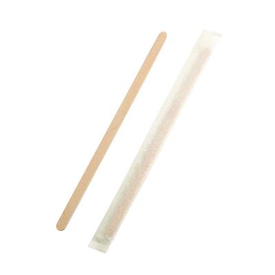 China Sustainable Disposable Environmental Friendly Paper Stick Disposable Wooden Coffee Stirrer for sale