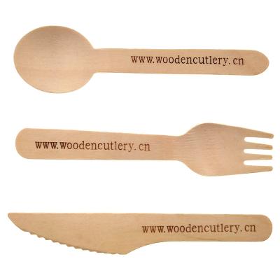 China Wholesale Hot Home Food Grade Custom Wooden Hotel Restaurant Sales Disposable Portable Disposable Cutlery Set for sale