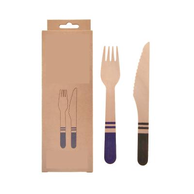 China Hotel Restaurant Home China Factory Wooden Cutlery Set Spoon Disposable Wooden Cutlery Set With Logo Customized for sale