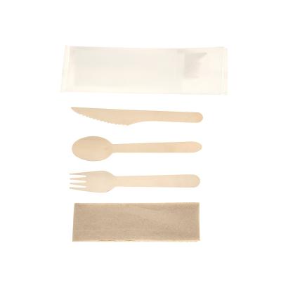 China China Wholesale Home Hotel Restaurant Biodegradable Disposable Wooden Cutlery Set for sale