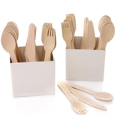 China Home Hotel Restaurant Chinese Manufacturers Biodegradable and Compostable Disposable Wooden Cutlery for sale