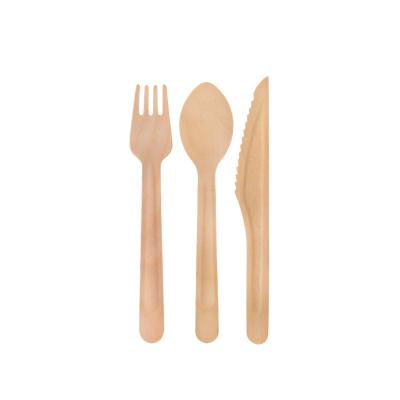 China Wholesale Home Hotel Restaurant Eco Friendly Disposable Compostable Custom Birch Wood Cutlery for sale