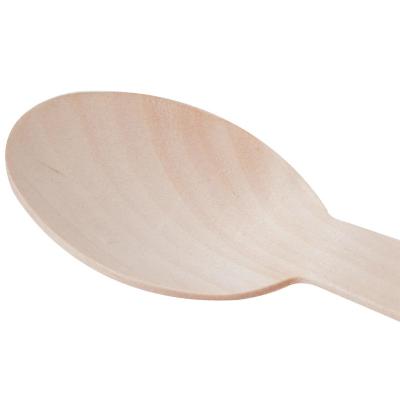 China Hotel Restaurant Home FSC Birch Dessert Spoons Eco-friendly Wooden Biodegradable Disposable Wooden Spoon for sale