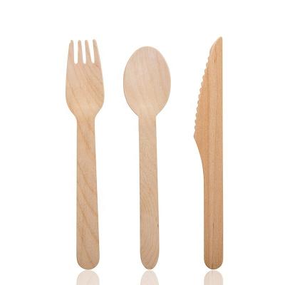 China Hotel Restaurant Home China Factory Birch Wood Disposable Cutlery For Germany for sale